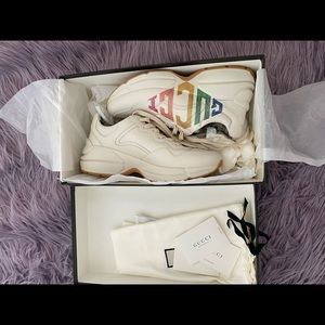 BNIB Gucci Rhyton White Sneakers